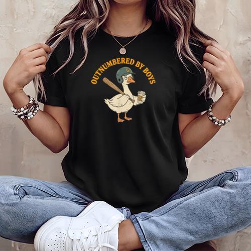 Funny Boy Mom Goose Mothers Day Outnumbered By Boys Baseball T-Shirt