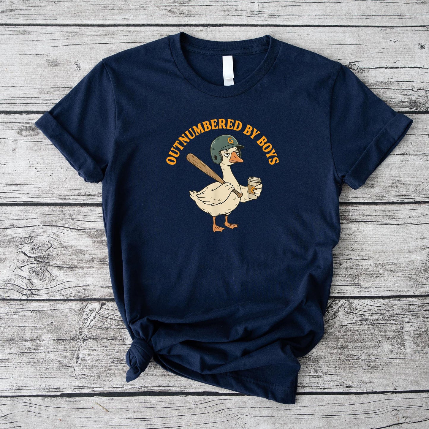 Funny Boy Mom Goose Mothers Day Outnumbered By Boys Baseball T-Shirt