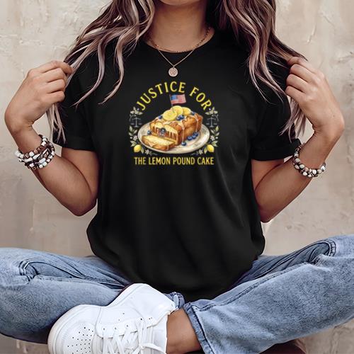 Funny Justice for Lemon Pound Cake Afroman US Flag Trendy T-Shirt