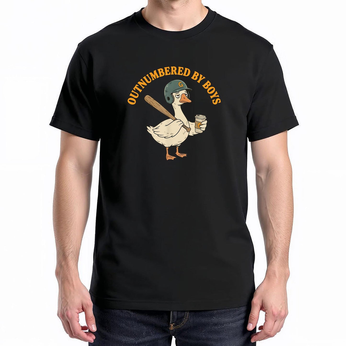 Funny Boy Mom Goose Mothers Day Outnumbered By Boys Baseball T-Shirt