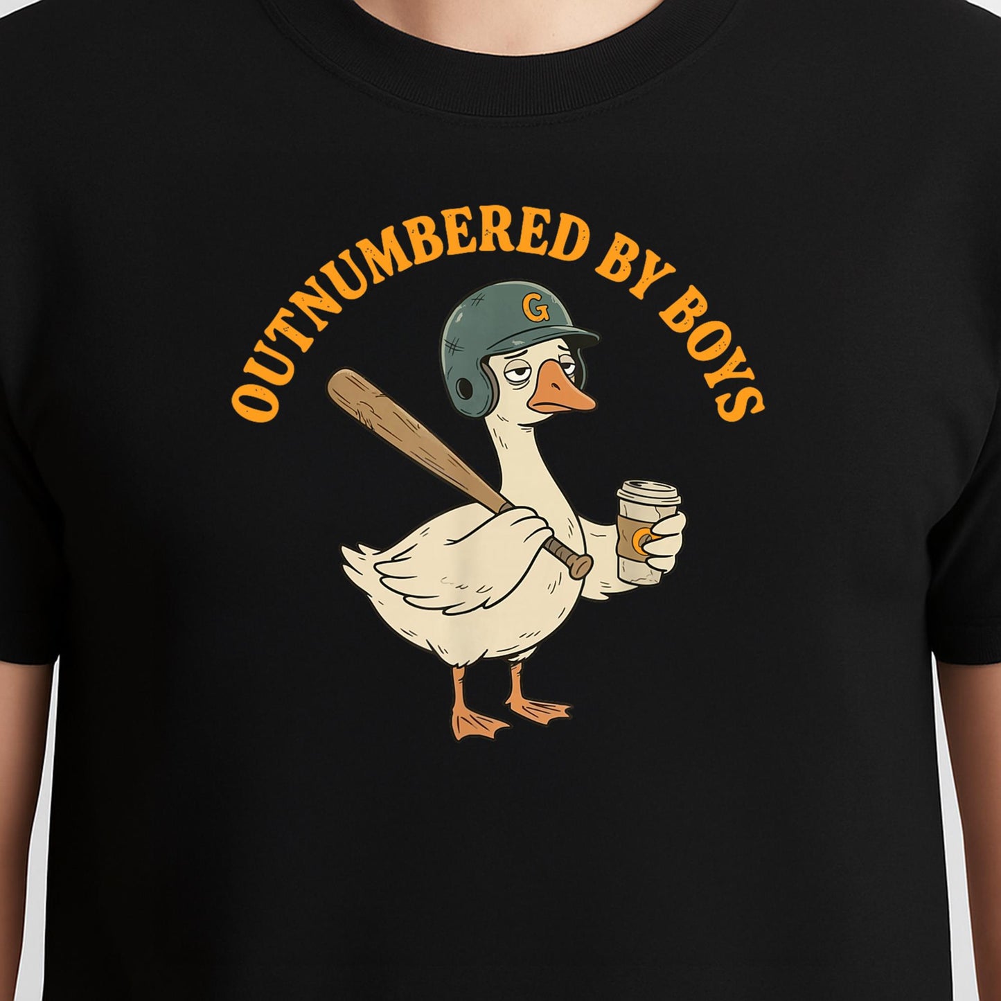 Funny Boy Mom Goose Mothers Day Outnumbered By Boys Baseball T-Shirt