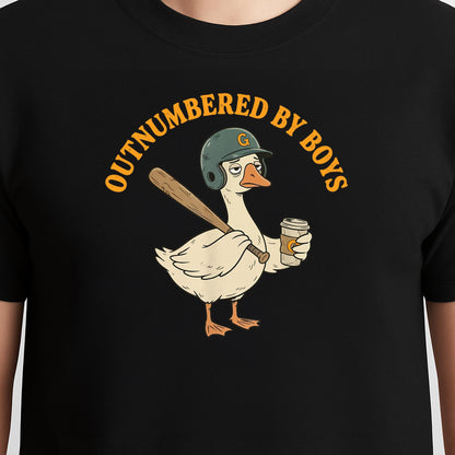 Funny Boy Mom Goose Mothers Day Outnumbered By Boys Baseball T-Shirt