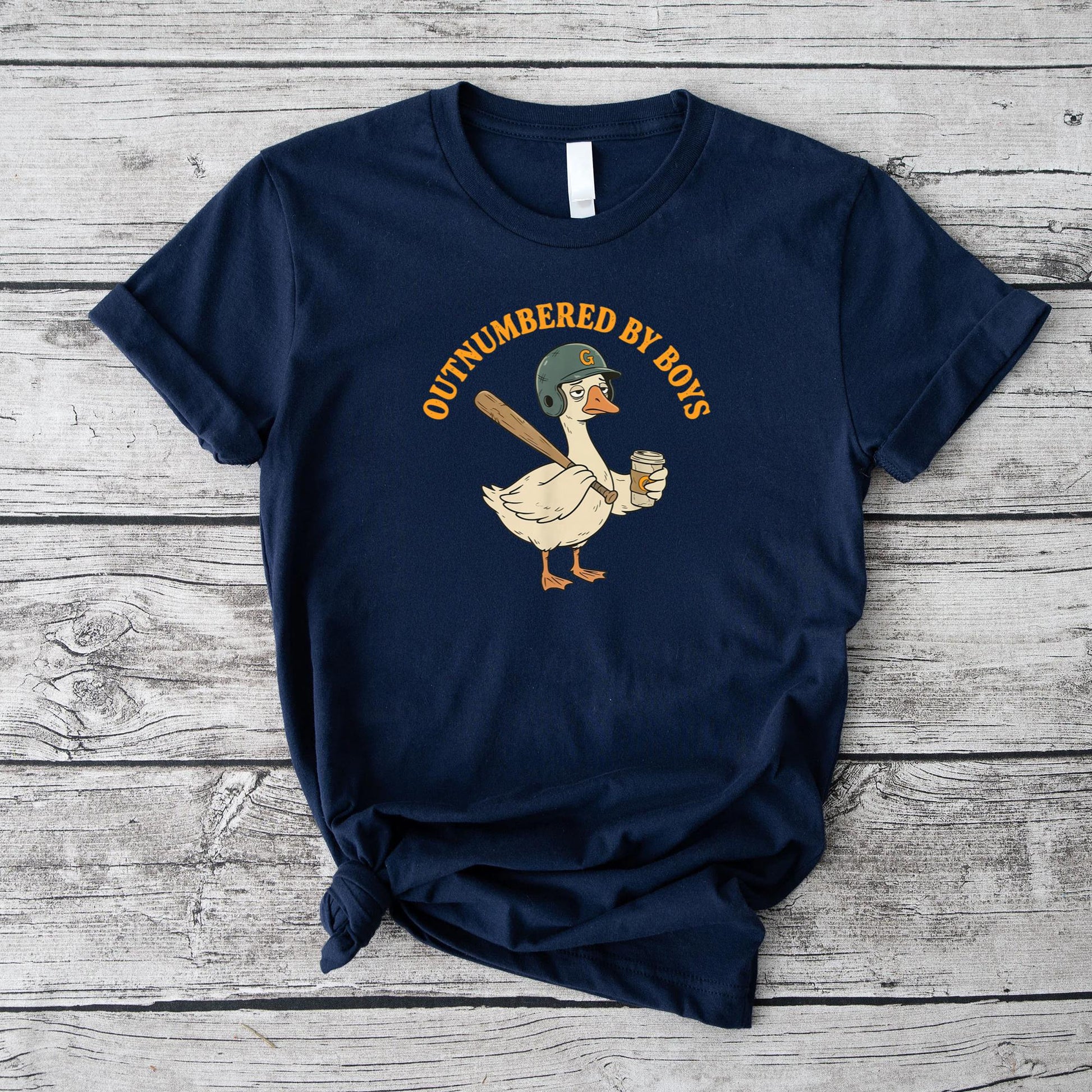 Funny Boy Mom Goose Mothers Day Outnumbered By Boys Baseball T-Shirt