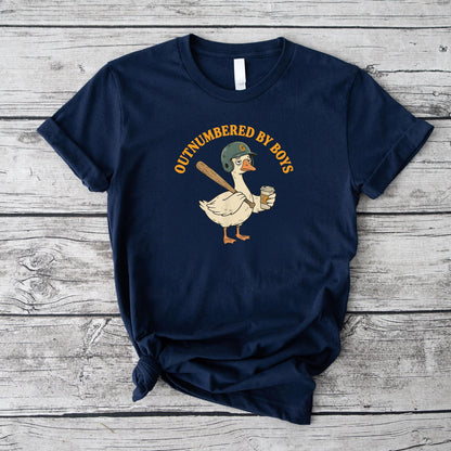 Funny Boy Mom Goose Mothers Day Outnumbered By Boys Baseball T-Shirt