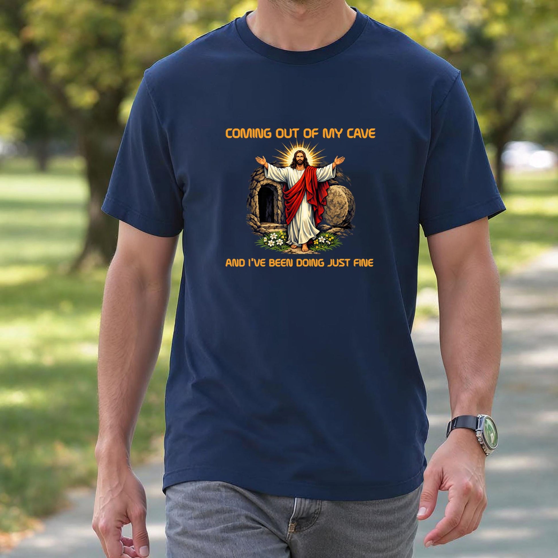 Funny Coming Out of My Cave - Religious Gifts for Easter T-Shirt