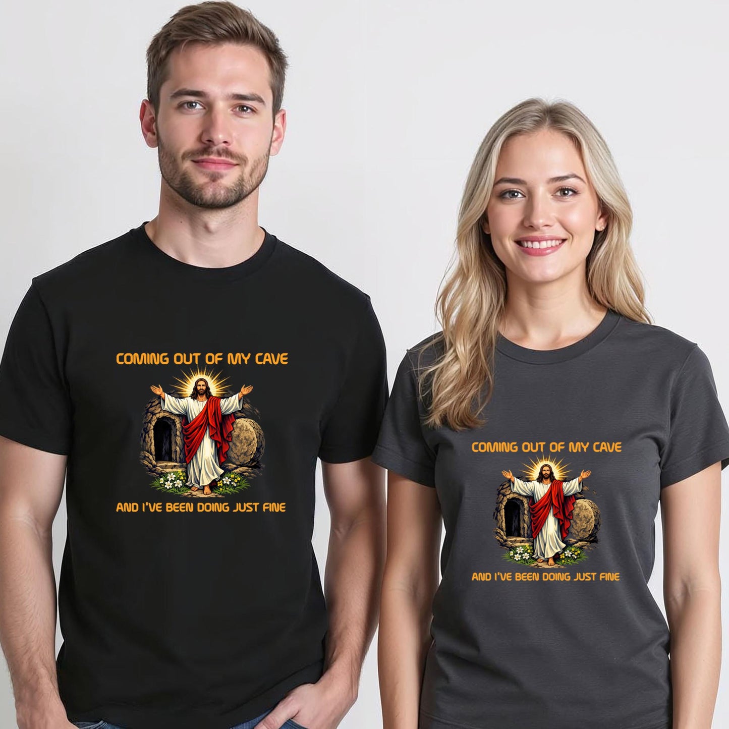 Funny Coming Out of My Cave - Religious Gifts for Easter T-Shirt