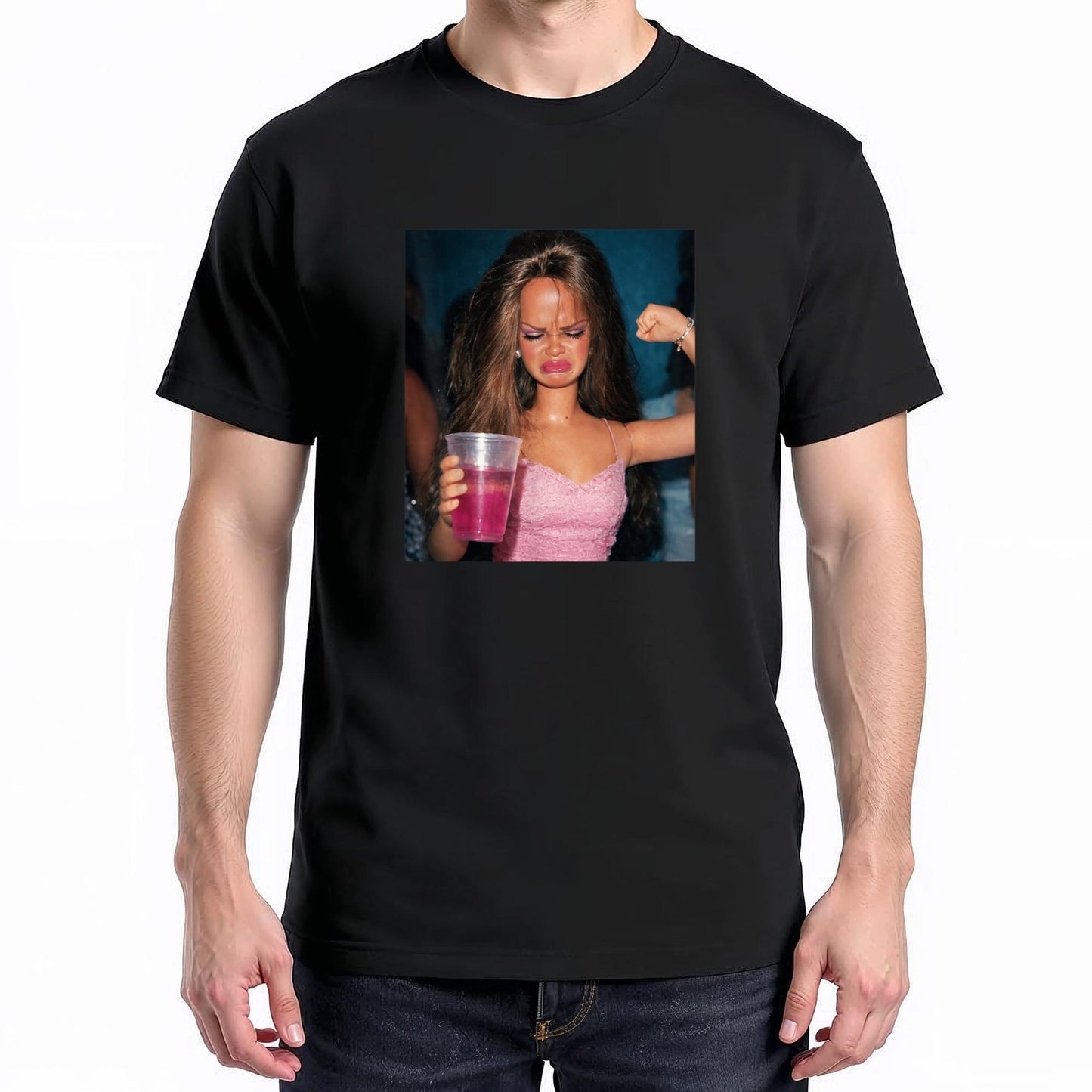 Funny Doll Face Sarcastic Doll Girl Party Drinking Doll Meme T-Shirt