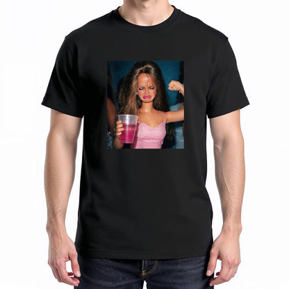Funny Doll Face Sarcastic Doll Girl Party Drinking Doll Meme T-Shirt