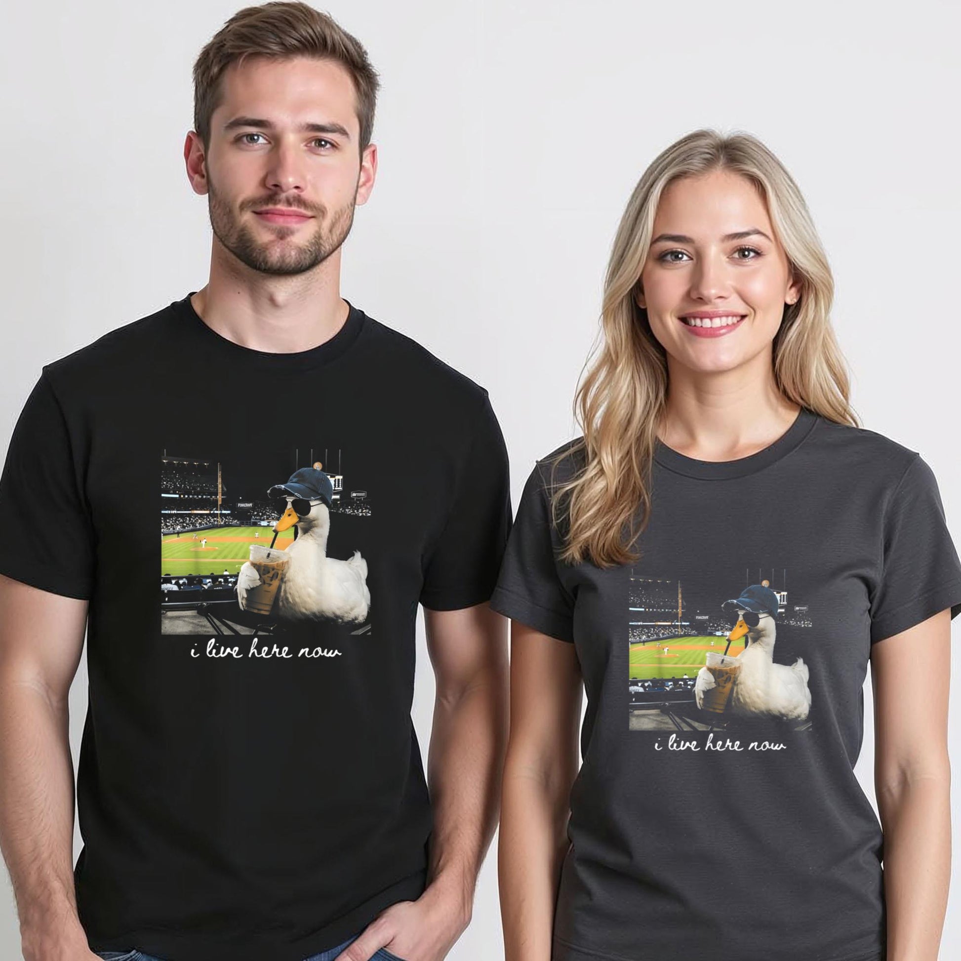 Funny Goose Ballfield Baseball Field I Live Here Now T-Shirt