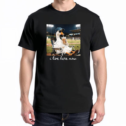 Funny Goose Ballfield Baseball Field I Live Here Now T-Shirt v1