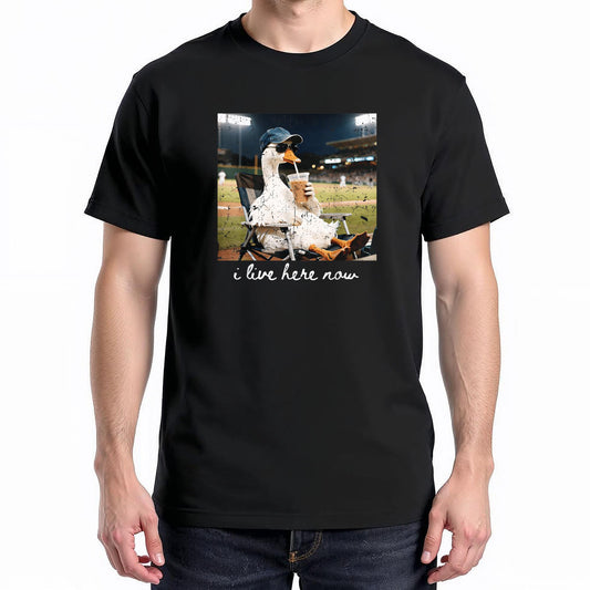 Funny Goose Ballfield Baseball Field I Live Here Now T-Shirt v1