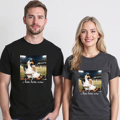 Funny Goose Ballfield Baseball Field I Live Here Now T-Shirt v1