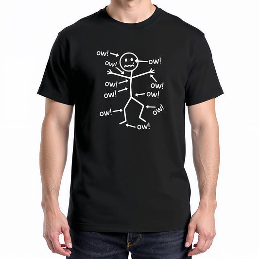 Funny Ow Ow Ow Ow Saying Body Pain Character Humor Sarcastic T-Shirt
